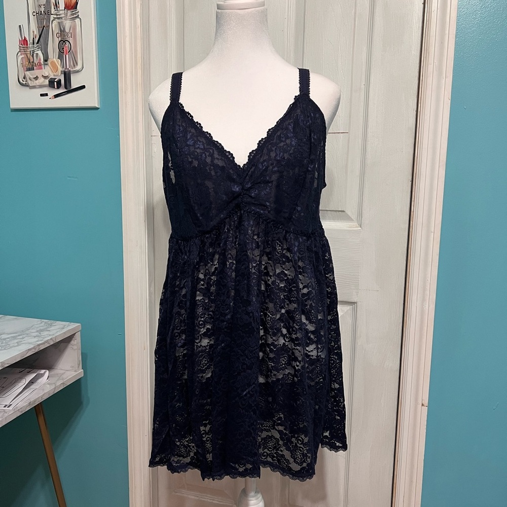 Navy blue lace teddy from Torrid NWT size 2x 18-20